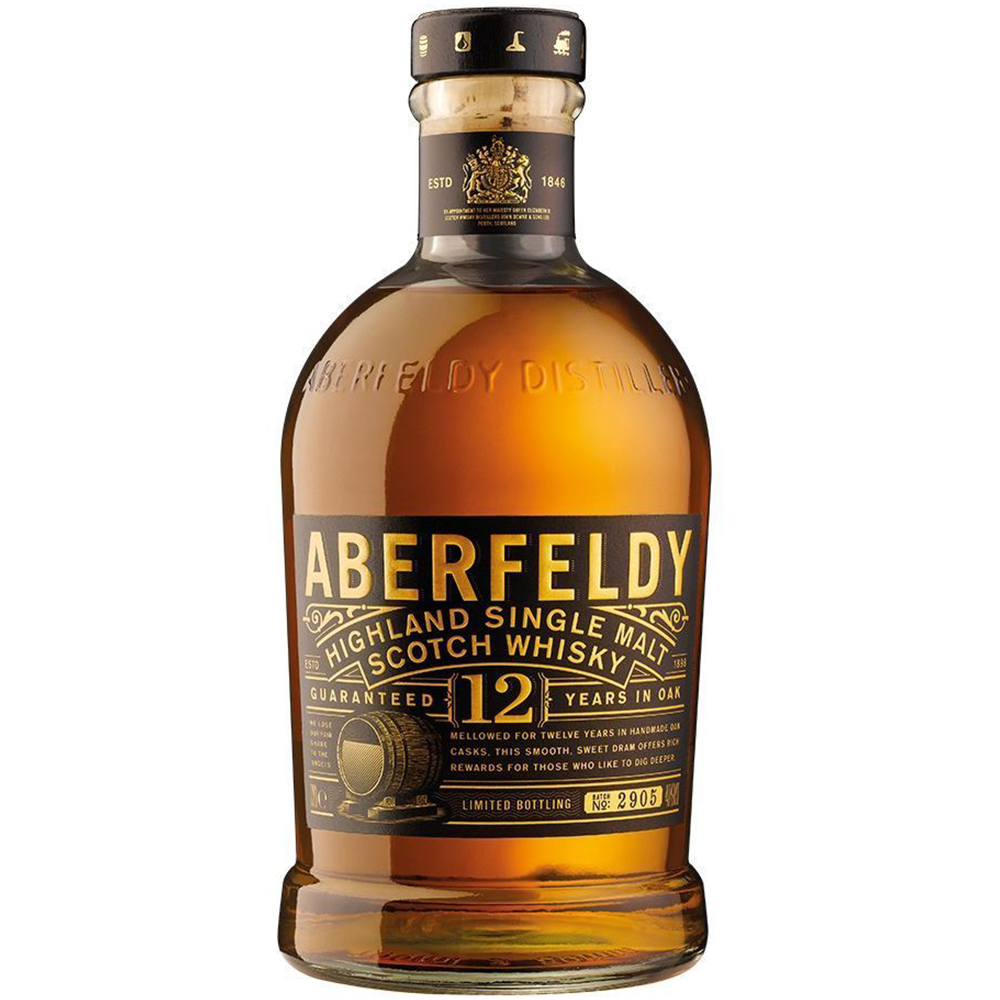 Aberfeldy Highland Single Malt Scotch Whisky 12 Years (750ml Bottle)