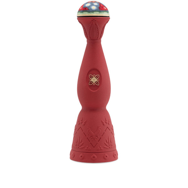Clase Azul Mezcal San Luis Potosí 750ml deep red ceramic decanter with hand-painted cap