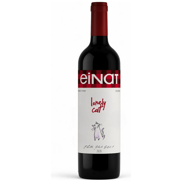 EINAT Lonely Cat Petit Verdot Dry Red Wine bottle