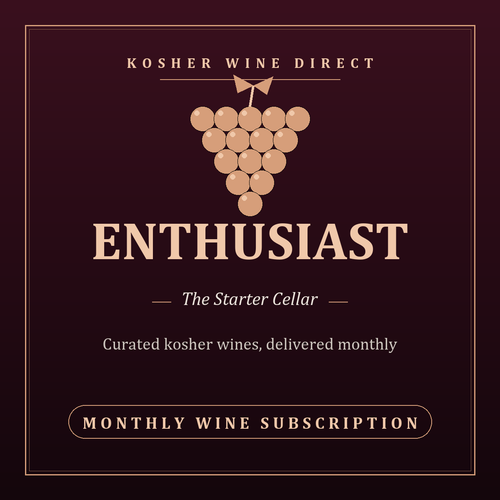 Enthusiast Wine Club, 6 bottles of kosher wine, monthly subscription