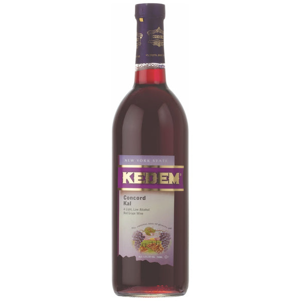 Kedem Concord Kal 1.5L bottle — light low-alcohol kosher Concord grape wine, New York
