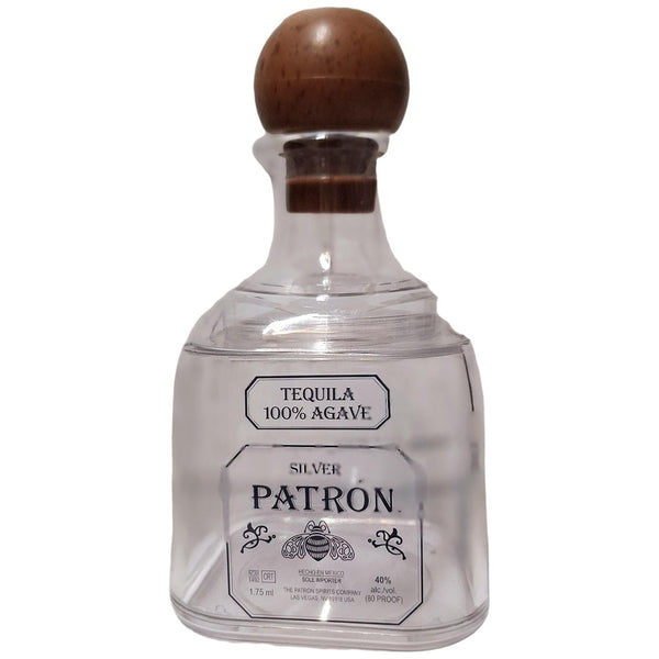 Patron replica plastic bottle 12 oz on white background