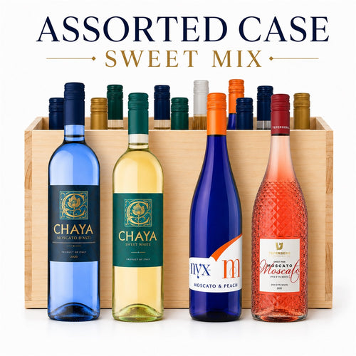 Sweet Wine Mixed Case - assorted sweet kosher wines in a wooden crate