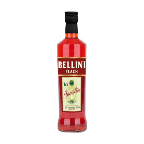 Vincenzi Peach Bellini Aperitivo Liqueur 1L bottle, kosher OU certified Italian aperitivo from Torino