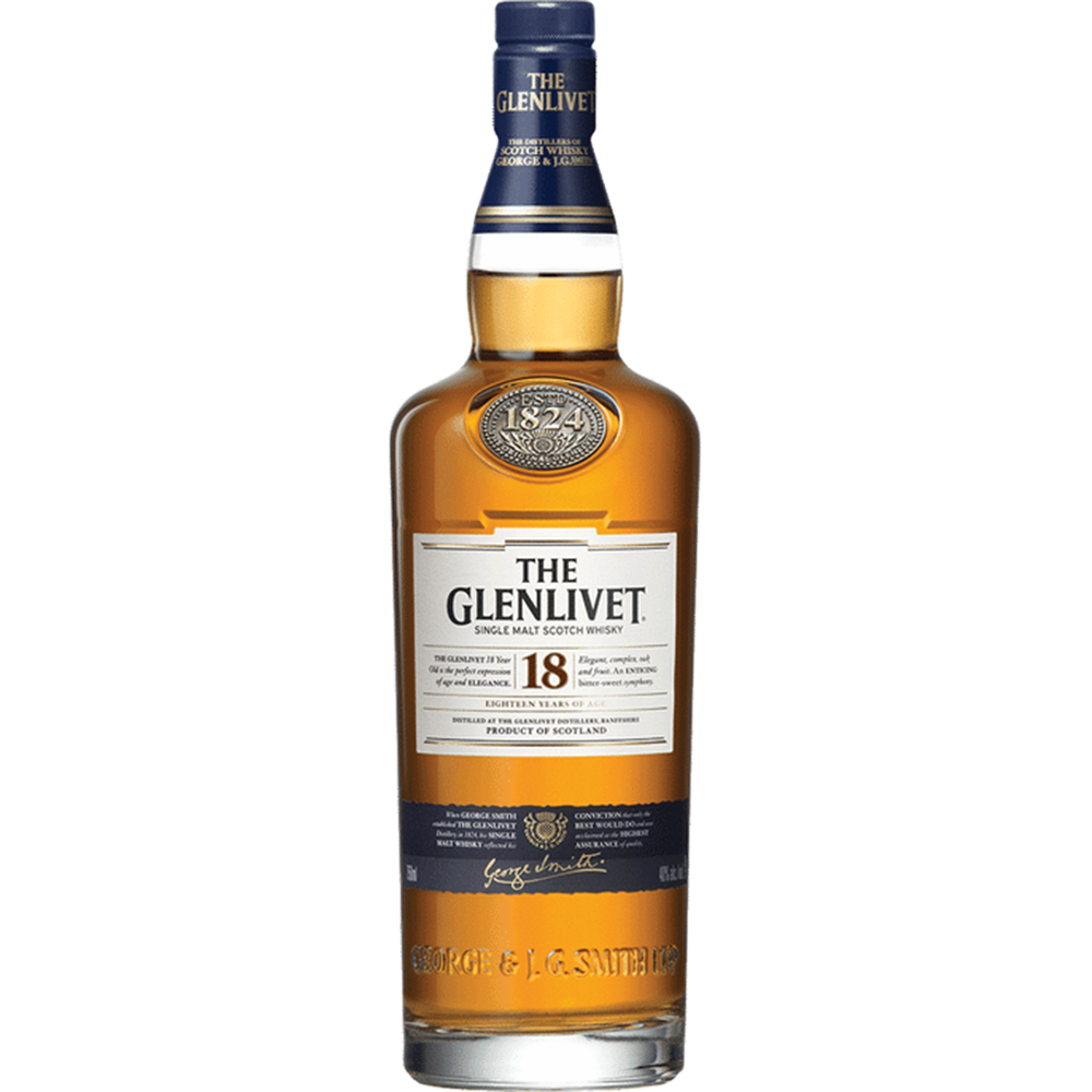 Glenlivet 18 Years Single Malt Scotch Whisky (750ml)