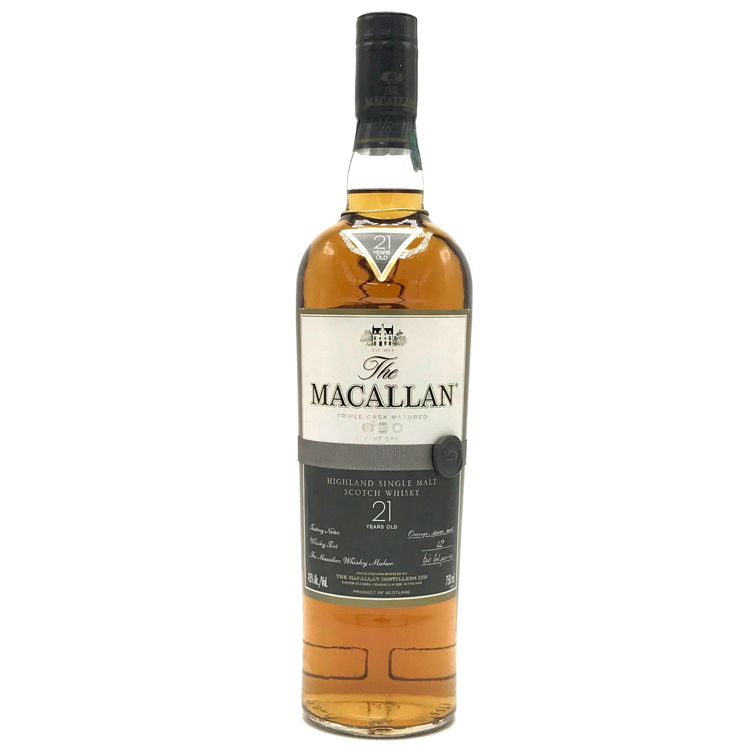 Macallan Highland Single Malt Scotch Whiskey 21 Year (750ml