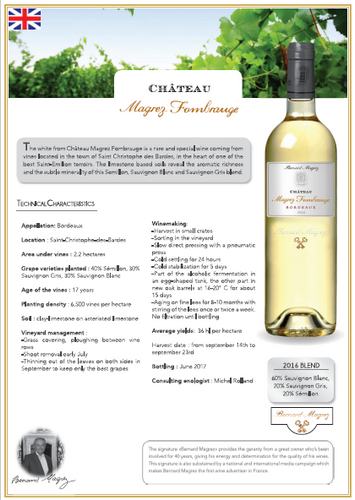 Chateau Magrez Fombrauge Bordeaux 2016 White Wine