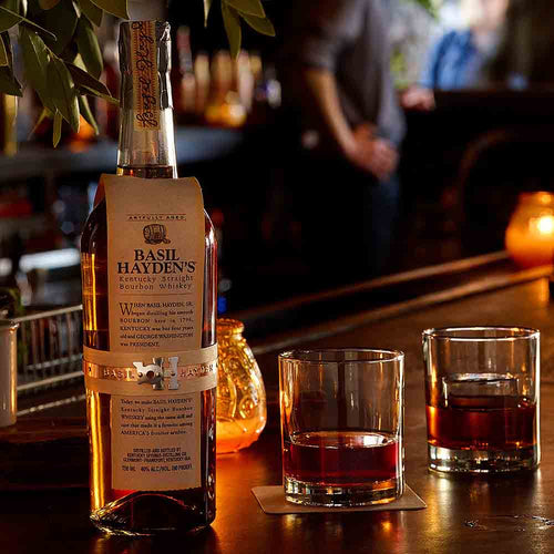 Basil Hayden's Kentucky Bourbon Whiskey in a Bar