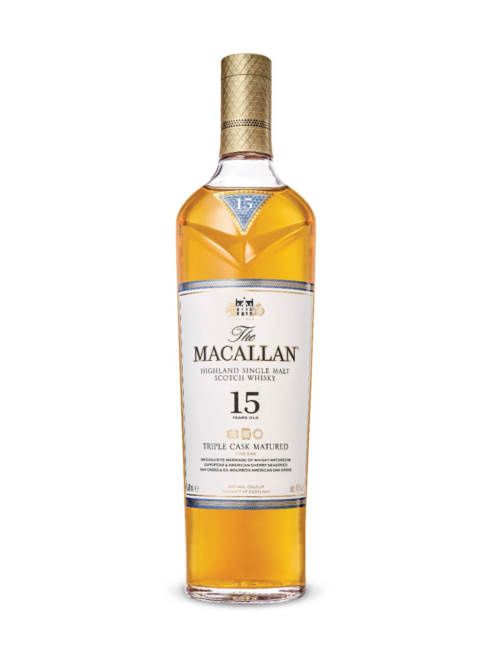 Macallan Triple Cask 15 Year Highland Single Malt Scotch Whiskey (750ml)